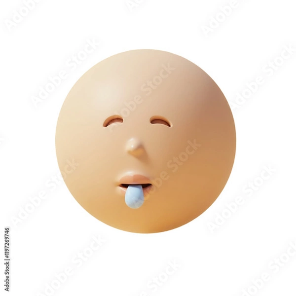 Fototapeta playful spherical face 3d rendering