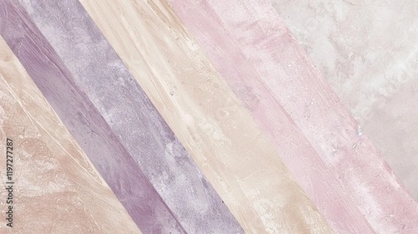 Fototapeta A beautiful abstract background featuring a soft blend of beige, pink, lilac, and blue hues, creating a visually appealing and calming aesthetic. The presence of a dusty purple color adds a touch