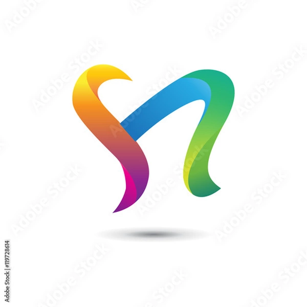 Obraz Abstract Colorful N Logo