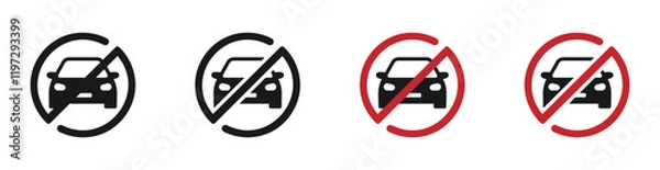 Fototapeta No parking vector signs. Don't park here vector icon designs