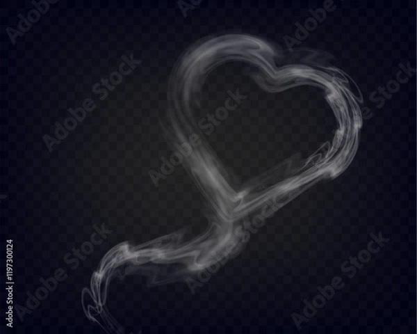 Fototapeta 	
Transparent smoke heart shape with a soft, ethereal design, perfect for love and romantic themes.	
