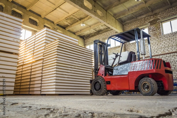 Fototapeta Inside the large warehouse.
