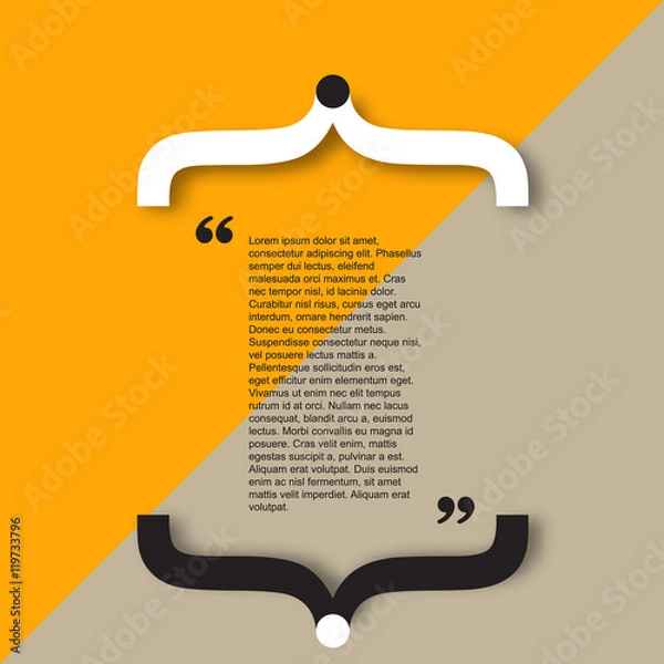 Fototapeta Quote citation Typographical Template, vector design. Light color version