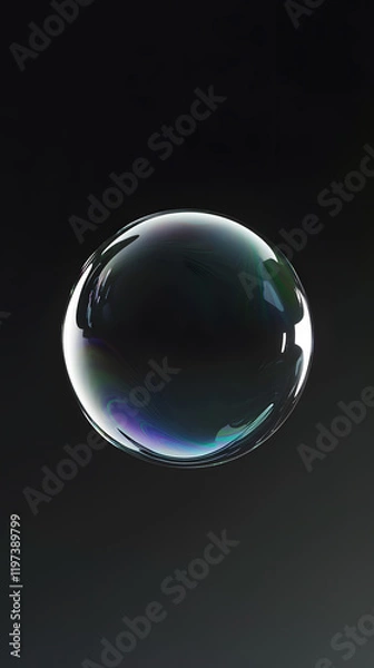Fototapeta BUBBLES ISOLATED ON BLACK BACKGROUND