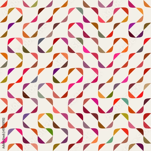 Fototapeta Vector Seamless Multicolor Maze Arcs Geometric Pattern