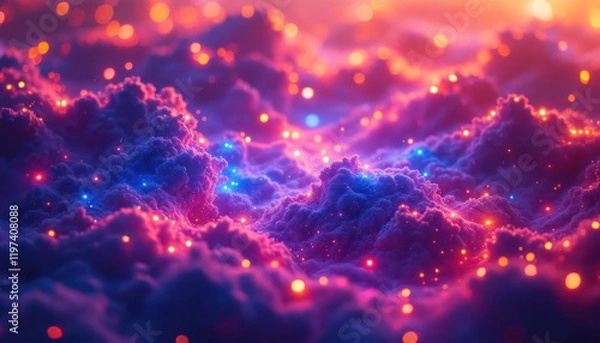 Fototapeta Enchanted Nebula: A Dreamlike Landscape of Glowing Clouds