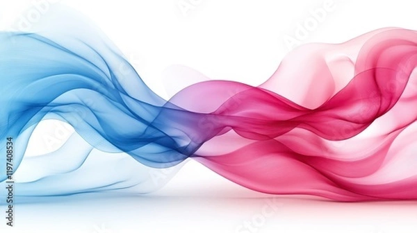 Fototapeta Abstract Swirling Blue and Red Waves Elegant Flowing Design Smooth Texture Digital Art Background
