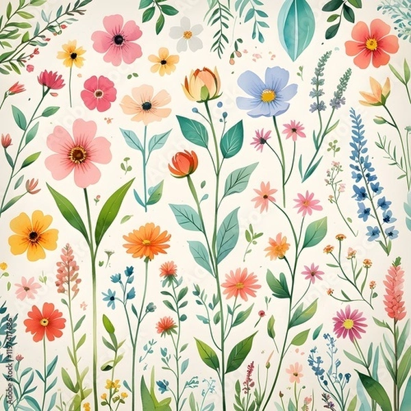 Fototapeta colourful flower element