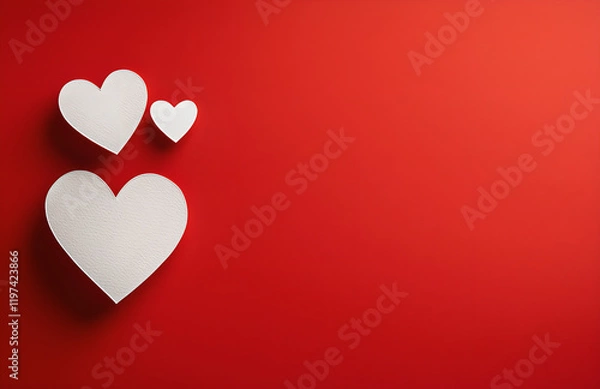 Fototapeta  hearts on a red background