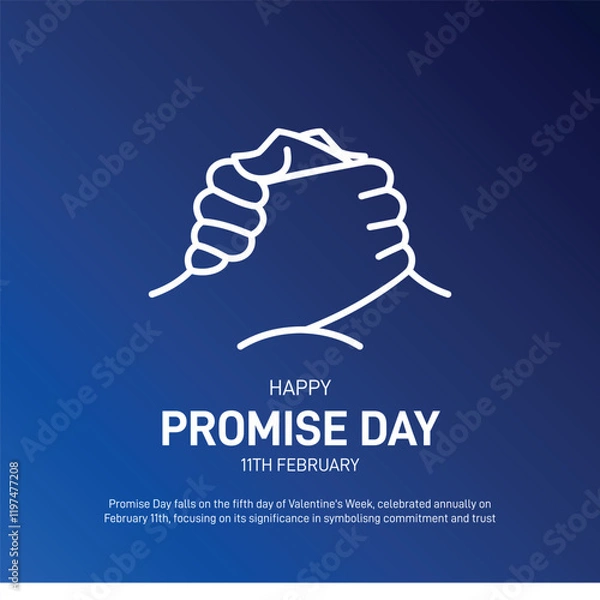 Fototapeta Happy promise day. Happy promise day creative banner, poster, social media post, postcard, background, backdrop, template, flyer, web banner design etc. 