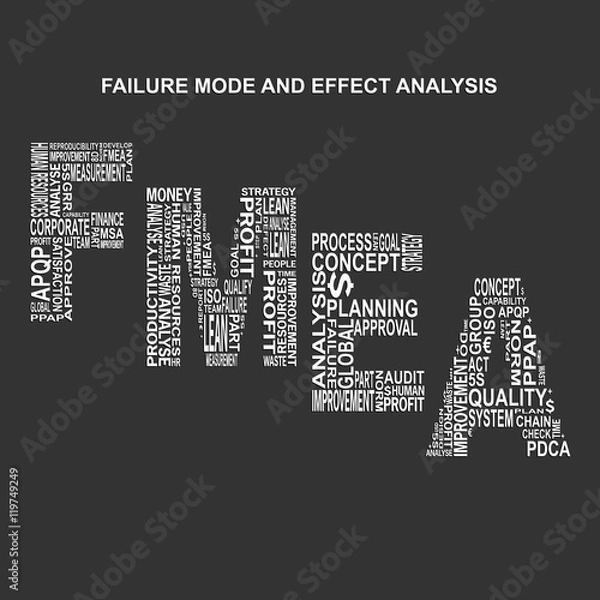 Obraz Failure mode and effect analysis typography background