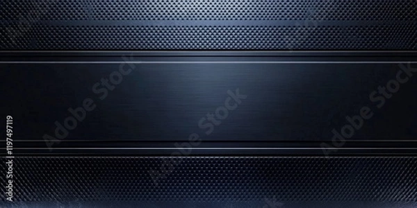 Obraz Dark metal texture with perforated pattern and brushed surface area featuring ample copy space for design elements.