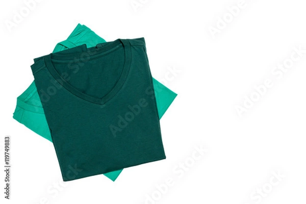 Fototapeta V-neck T-shirt isolated on white background