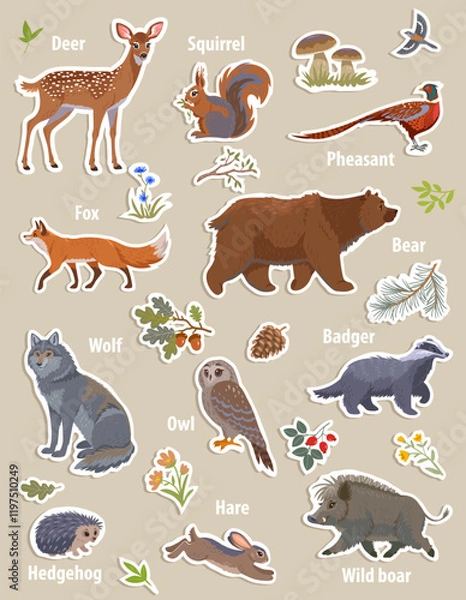Obraz Animals stickers
