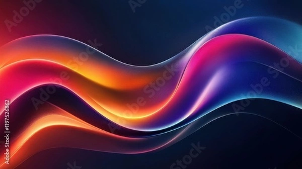 Fototapeta Dark abstract smooth lines vector minimal background