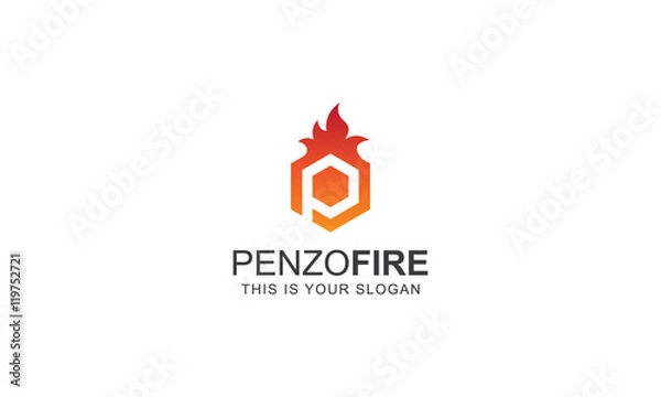 Obraz Fire Logo with Letter P