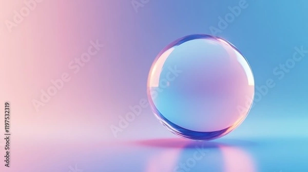 Fototapeta Glowing sphere hologram on blue background. Metaverse and future concept. 3D Rendering