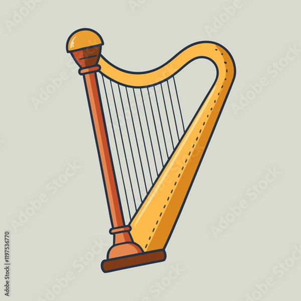 Fototapeta harp vector illustration