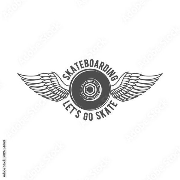 Obraz vintage biking and skating badge  logotype