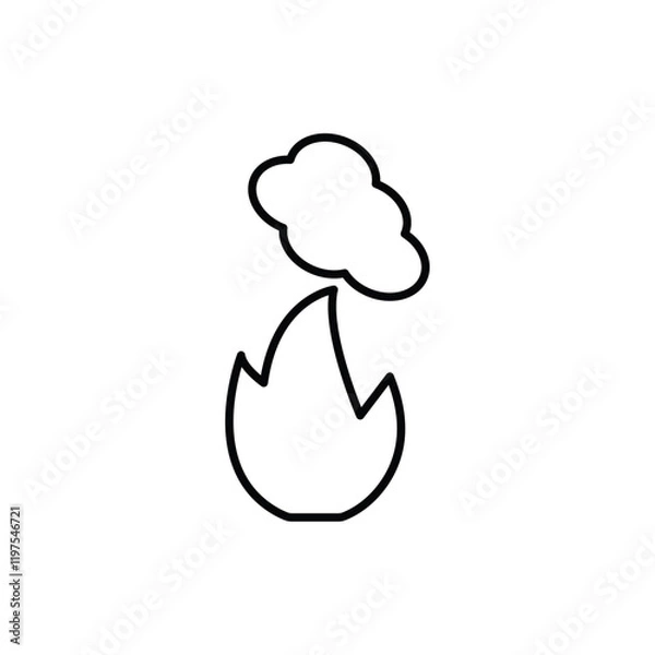 Obraz pollution icon Flat fill set collection