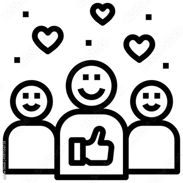 Obraz customer satisfaction outline style icon