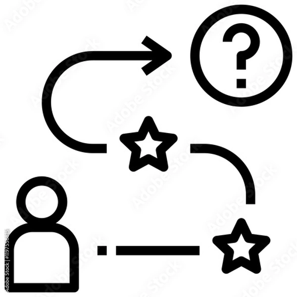 Obraz journey outline style icon