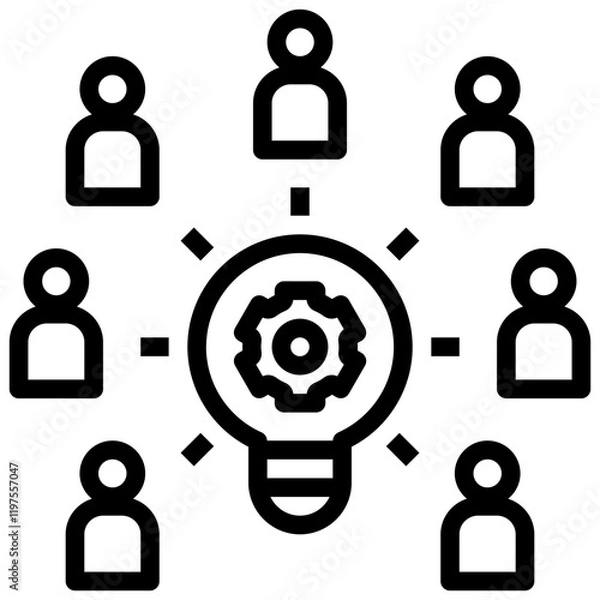 Obraz teamwork outline style icon