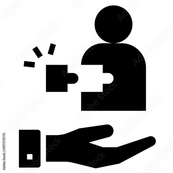 Obraz problem solving glyph style icon