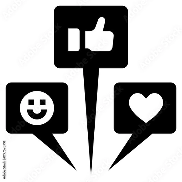 Obraz social media glyph style icon