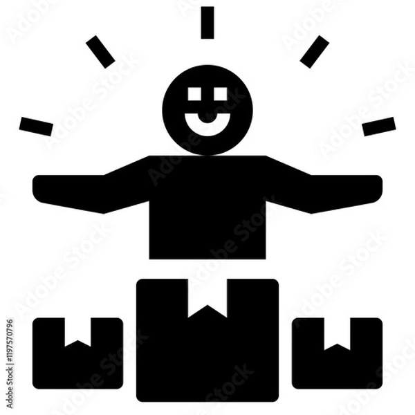 Obraz shopping glyph style icon