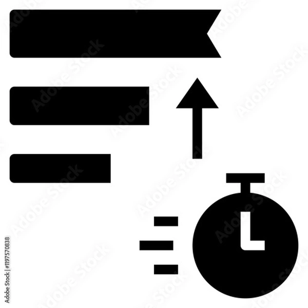 Obraz time management glyph style icon