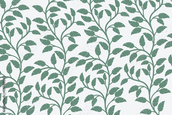 Obraz Vector abstract seamless soft green leaf pattern background design