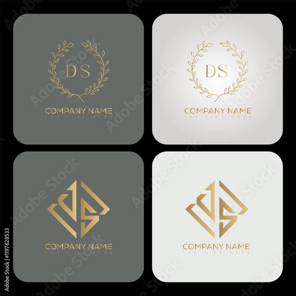 Fototapeta DS luxury typography letter logo. DS Creative style logo but still simple lettering and modern.