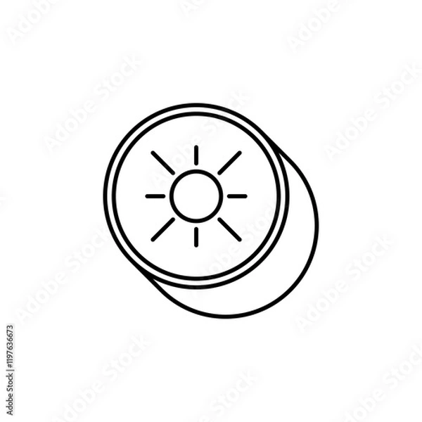 Fototapeta Kiwi icon in liner stroke style