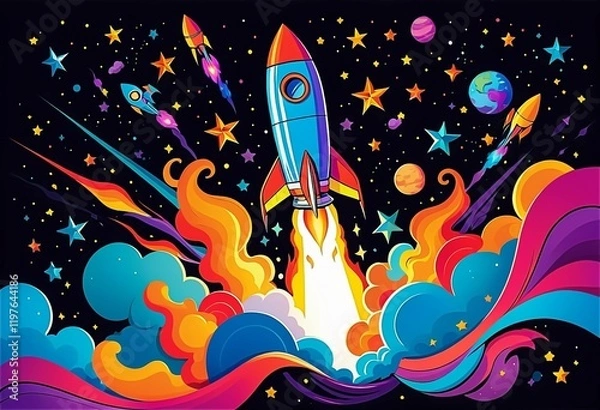 Obraz rocket in space