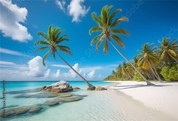 Obraz beach with palm trees
