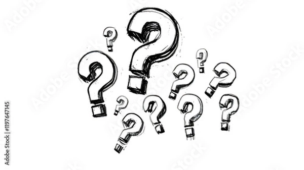Obraz Question Mark: A symbol of Questions and Curiosity, Unlocking Knowledge and Solutions, brainstorming, reflective thinking.