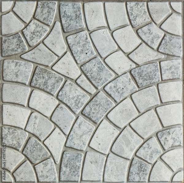 Fototapeta Gray Paving Slabs - Pattern of circle.