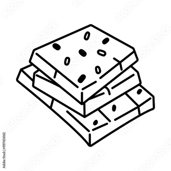 Obraz Sweet chocolate bars icon in doodle style