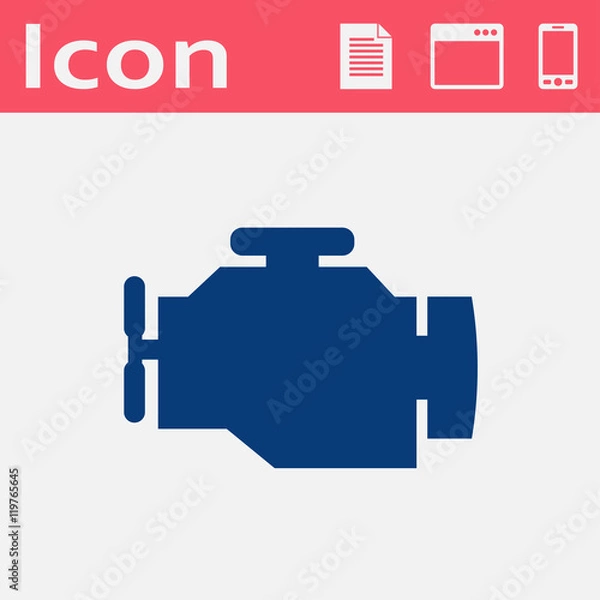 Obraz Vector flat icon of engine