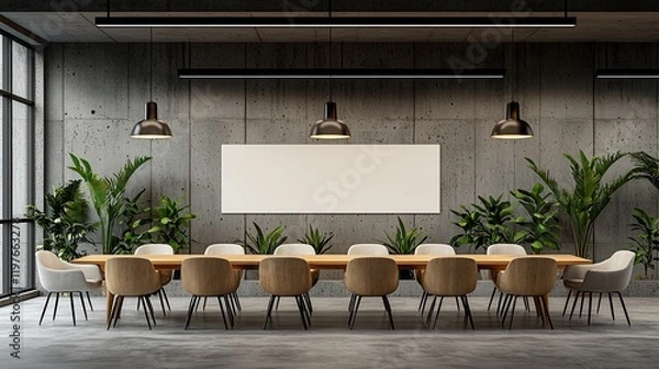 Obraz Modern Conference Room Interior Design:  A Stylish and Functional Workspace