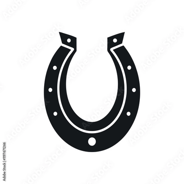 Fototapeta Horseshoe icons outline silhouette vector art on white background