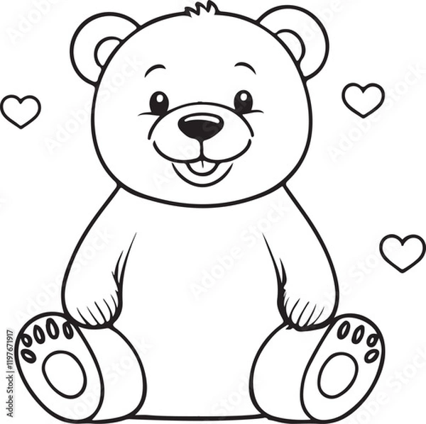 Obraz A bears coloring page line art design in white background