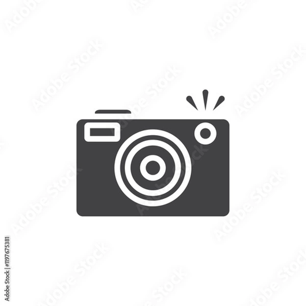 Fototapeta Photo Camera icon Symbol mark in filled style
