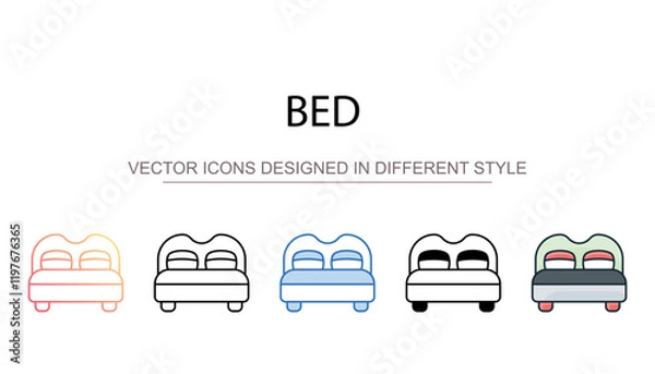 Fototapeta Bed icon design with white background stock illustration