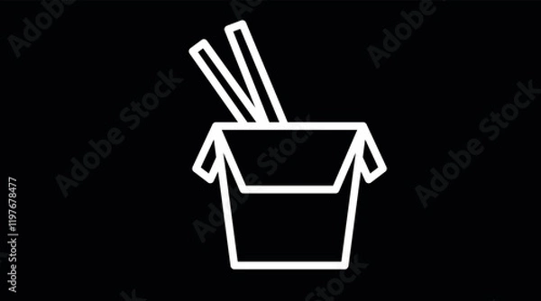 Obraz Chinese food take away box. Vector isoleates illustration on a white background
