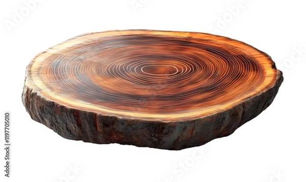 Fototapeta Polished wood slice, rustic, studio, display, nature