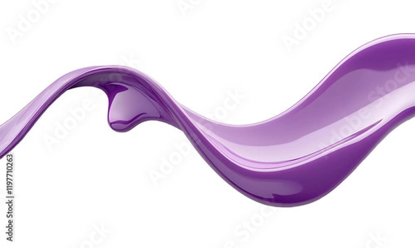 Obraz Purple liquid splash, flowing wave, dark background, design element