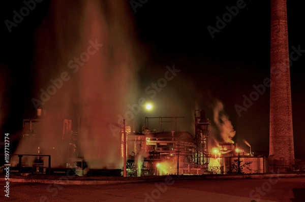 Obraz Usina de açúcar a noite