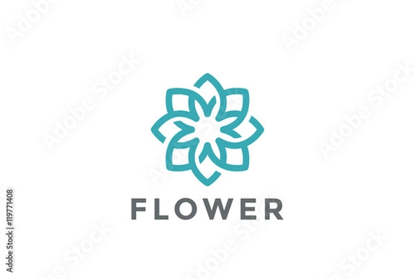 Obraz Flower Logo design infinite vector Jewelry Fashion Luxury icon